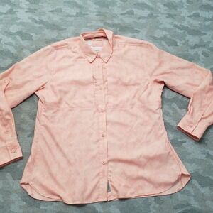 Worldwide Sportsman Top Womens Large Pink Long Sleeve Button Up Outdoors Fishing